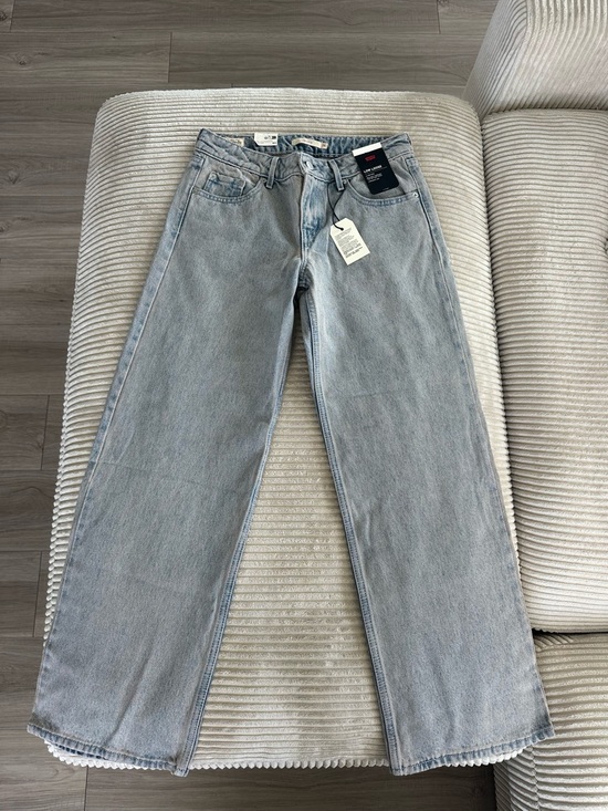 Levi's Denim - Levi's Light Wash Blue/Grey Wide Leg Jeans